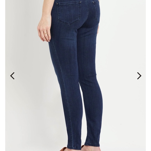 Side Panel Skinny Leg Maternity Ankle Pants - Dark Wash and Black XL bundle - Picture 7 of 12